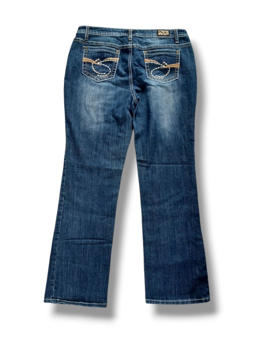 Earl Jeans Womens Bootcut Midrise Dark Wash Stretch Size 10 34x30 Thick Stitch